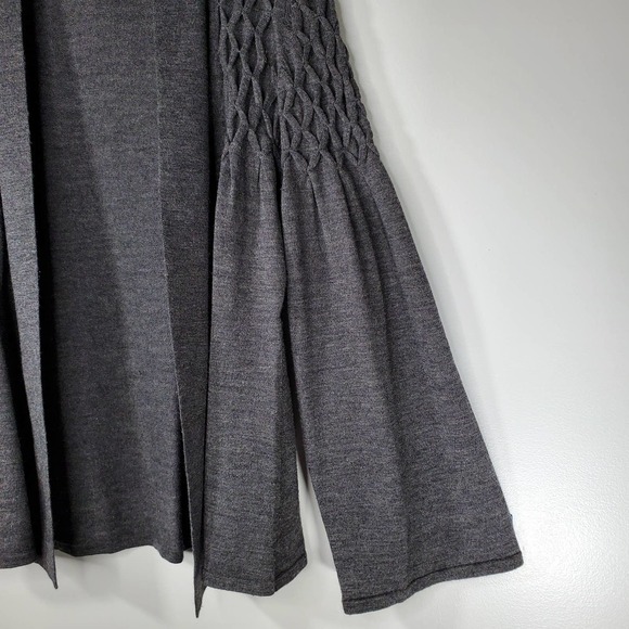 Philosophy Diamond Pattern Bell Sleeve Cardigan Charcoal Gray Size Medium - Picture 4 of 8